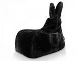 Sedací vak Rabbit L shaggy čierna